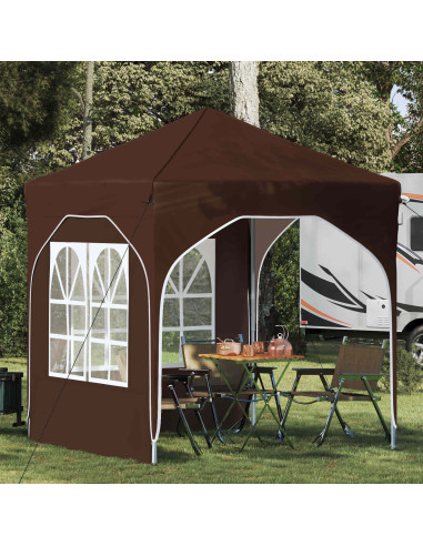 Tenda per feste a pop-up 192 x 192 x 245 cm Marrone