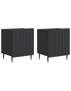 Armadio da Notte 2 pcs Nero 43 x 34,5 x 52 cm