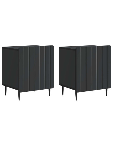 Armadio da Notte 2 pcs Nero 43 x 34,5 x 52 cm