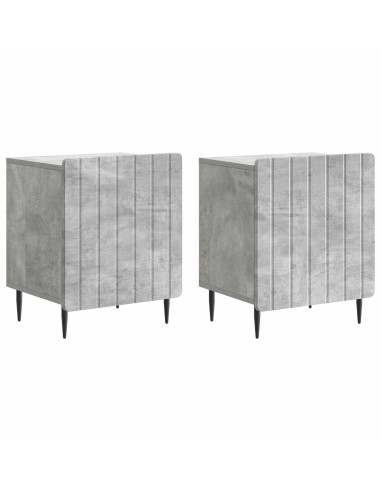 Armadio da Notte 2 pcs Grigio Cemento 43 x 34,5 x 52 cm