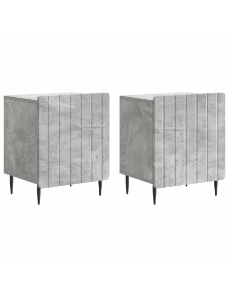 Armadio da Notte 2 pcs Grigio Cemento 43 x 34,5 x 52 cm