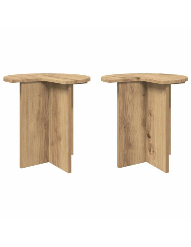 Tavolo laterale 2 pcs Rovere Artigianale Ø 39 x 38 cm