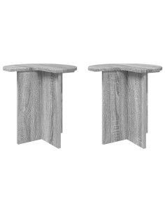 Tavolo laterale 2 pcs Grigio Sonoma Ø 39 x 38 cm