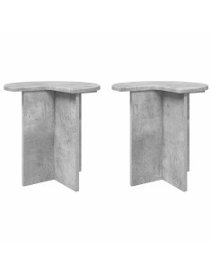 Tavolo laterale 2 pcs Grigio Cemento Ø 39 x 38 cm