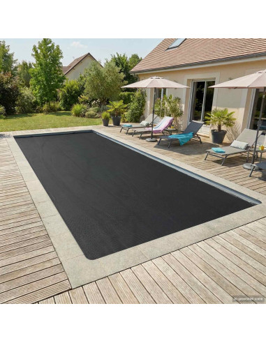Copertura per piscina extra pesante Nero 732 x 366 cm PE