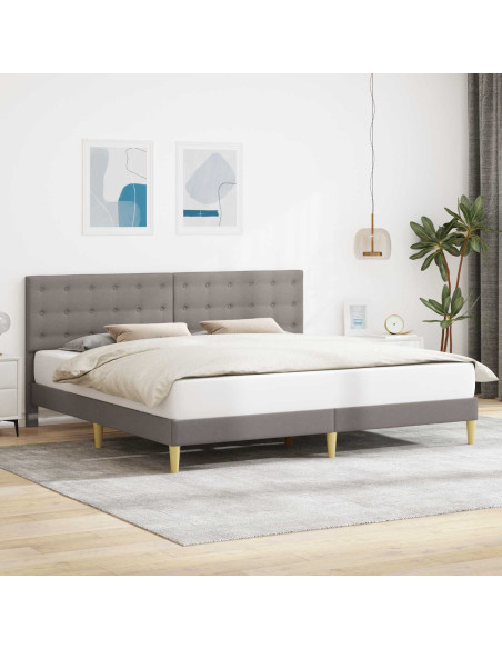 Struttura del letto con testiera Tortora 180 x 200 cm Tessuto