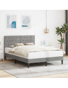 Struttura del letto Grigio Chiaro 140 x 200 cm Velluto