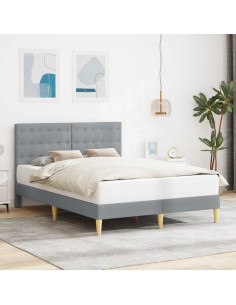 Struttura del letto Grigio Chiaro 160 x 200 cm Tessuto