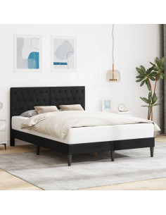 Struttura del letto con testiera Nero 140 x 190 cm Velluto