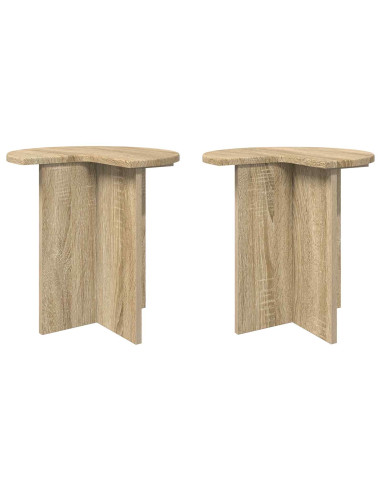 Tavolo laterale 2 pcs Rovere Sonoma Ø 39 x 38 cm