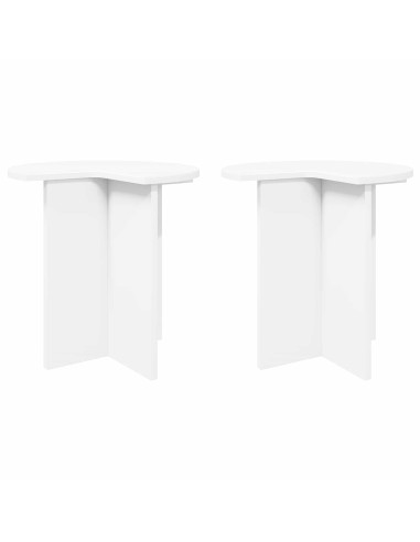 Tavolo laterale 2 pcs Bianco Ø 39 x 38 cm Legno ingegnerizzato