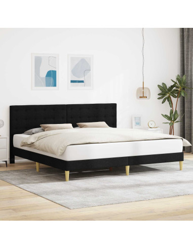 Struttura del letto con testiera Nero 180 x 200 cm Tessuto