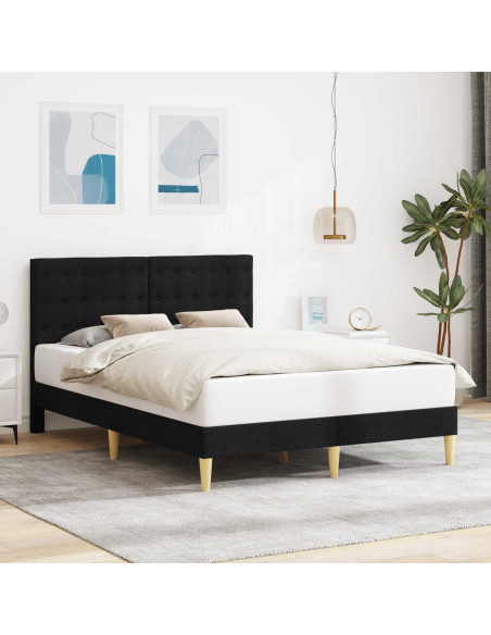 Struttura del letto con testiera Nero 140 x 190 cm Tessuto