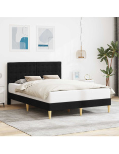 Struttura del letto con testiera Nero 120 x 190 cm Tessuto