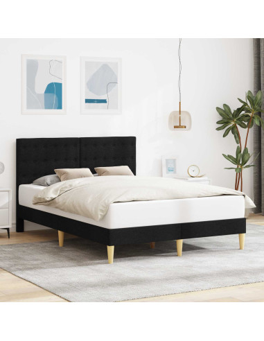 Struttura del letto con testiera Nero 120 x 190 cm Tessuto