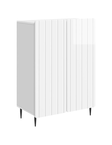 Credenza Bianco Lucido 66 x 34,5 x 92 cm Legno ingegnerizzato