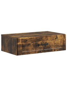 Tavolino da Parete Laterale Rovere Fumo 59 x 34,5 x 17 cm