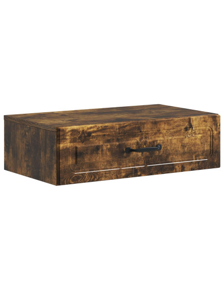 Tavolino da Parete Laterale Rovere Fumo 59 x 34,5 x 17 cm