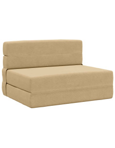Divano Letto Pieghevole Grigio Verde Chiaro 190 x 70 x 15 cm