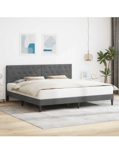 Struttura del letto Grigio Scuro 200 x 200 cm Velluto