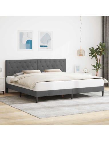 Struttura del letto Grigio Scuro 200 x 200 cm Velluto