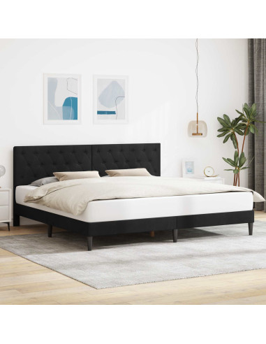 Struttura del letto con testiera Nero 180 x 200 cm Velluto