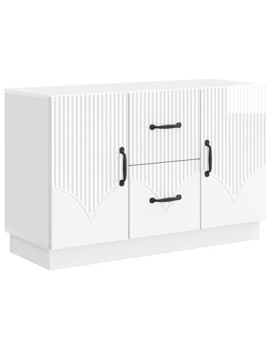 Credenza Bianco Lucido 89 x 34,5 x 57 cm Legno ingegnerizzato