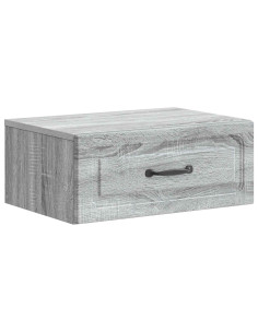 Mobiletto da notte a muro Grigio Sonoma 49 x 34,5 x 20 cm