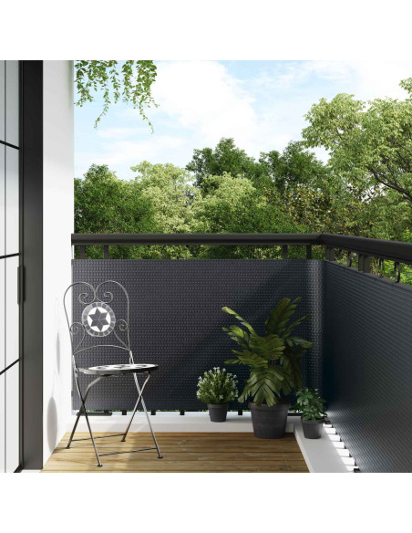 Schermo da balcone Grigio Scuro 1000 x 100 cm polyrattan