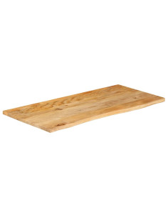 Piano Tavolo Bordi Vivi 120x60x3,8cm in Legno Massello di Mango