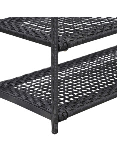Scarpiera Nera 50x30x120 cm in Polyrattan
