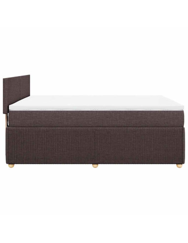 Giroletto a Molle con Materasso Marrone Scuro 160x200cm Tessuto