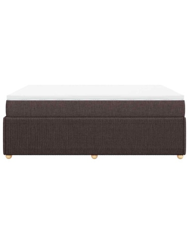Giroletto a Molle con Materasso Marrone Scuro 160x200cm Tessuto