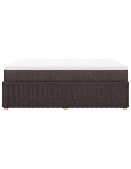 Giroletto a Molle con Materasso Marrone Scuro 160x200cm Tessuto