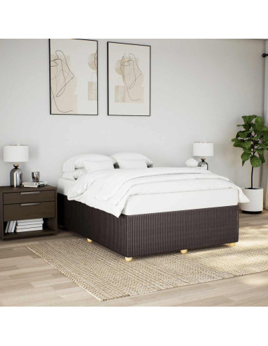 Giroletto senza Materasso Marrone Scuro 160x200 cm Tessuto
