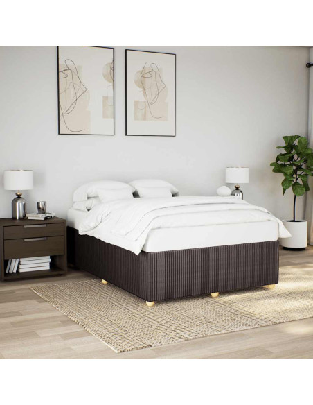 Giroletto senza Materasso Marrone Scuro 160x200 cm Tessuto