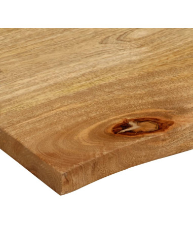 Piano Tavolo Bordi Vivi 120x60x3,8cm in Legno Massello di Mango