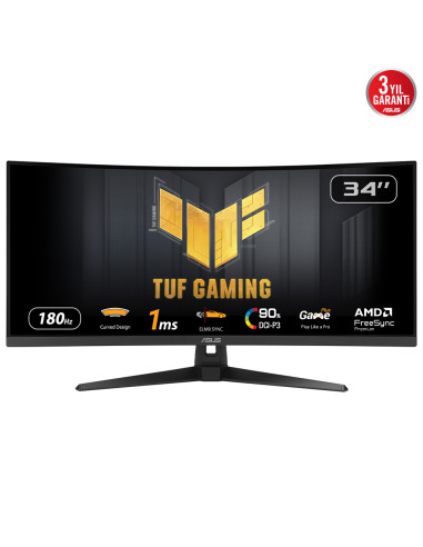 ASUS TUF Gaming VG34VQ3B Monitor PC 86,4 cm (34") 3440 x 1440 Pixel UltraWide Quad HD LED Nero