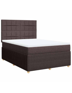Giroletto a Molle con Materasso Marrone Scuro 160x200cm Tessuto 2