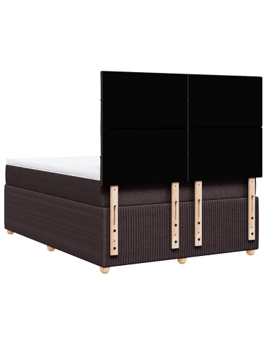 Giroletto a Molle con Materasso Marrone Scuro 160x200cm Tessuto