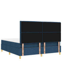 Letto a Sorgente LED con materasso Blu 180 x 200 cm Tessuto 2