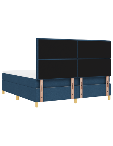 Letto a Sorgente LED con materasso Blu 180 x 200 cm Tessuto