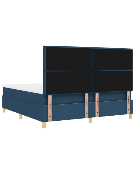 Letto a Sorgente LED con materasso Blu 180 x 200 cm Tessuto