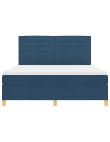 Letto a Sorgente LED con materasso Blu 180 x 200 cm Tessuto
