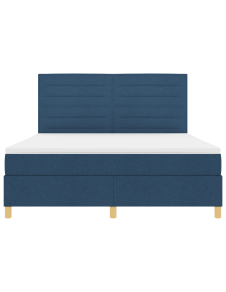 Letto a Sorgente LED con materasso Blu 180 x 200 cm Tessuto