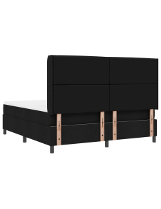 Letto a Sorgente LED con materasso Nero 180 x 200 cm Tessuto 2