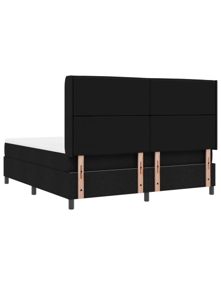 Letto a Sorgente LED con materasso Nero 180 x 200 cm Tessuto