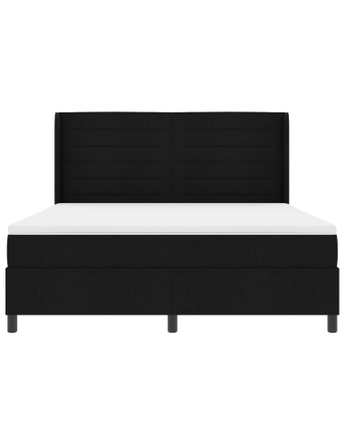 Letto a Sorgente LED con materasso Nero 180 x 200 cm Tessuto