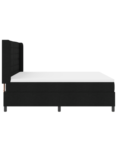 Letto a Sorgente LED con materasso Nero 180 x 200 cm Tessuto