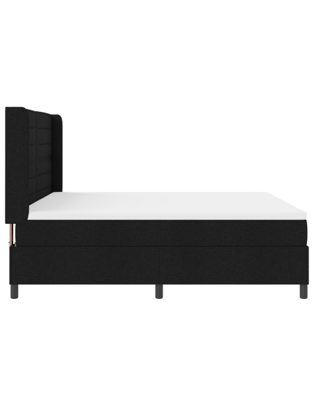 Letto a Sorgente LED con materasso Nero 180 x 200 cm Tessuto